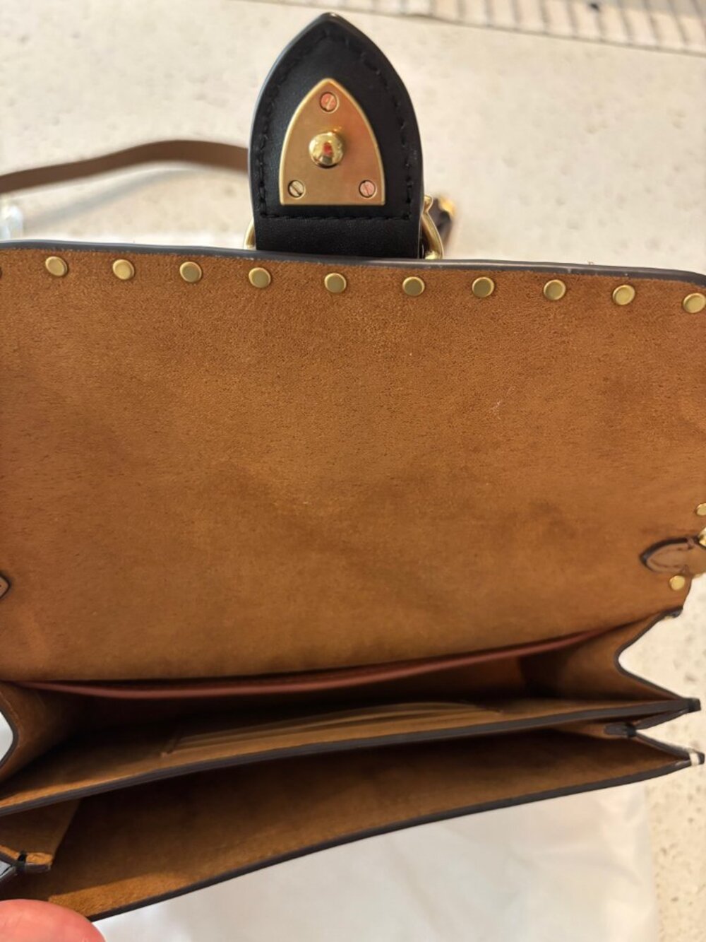 Coach Suede and Leather Mini Handbag - Picture 3 of 5
